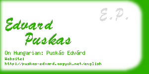 edvard puskas business card